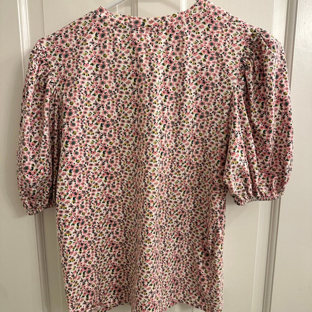 English Factory Floral Puff Sleeve Top Small EUC